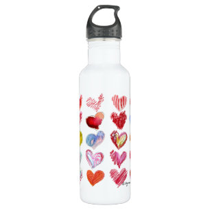 30 Valentine Love Hearts Water 710 Ml Water Bottle
