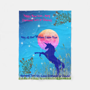 30"x40" Moonlight Unicorn Fleece Blanket
