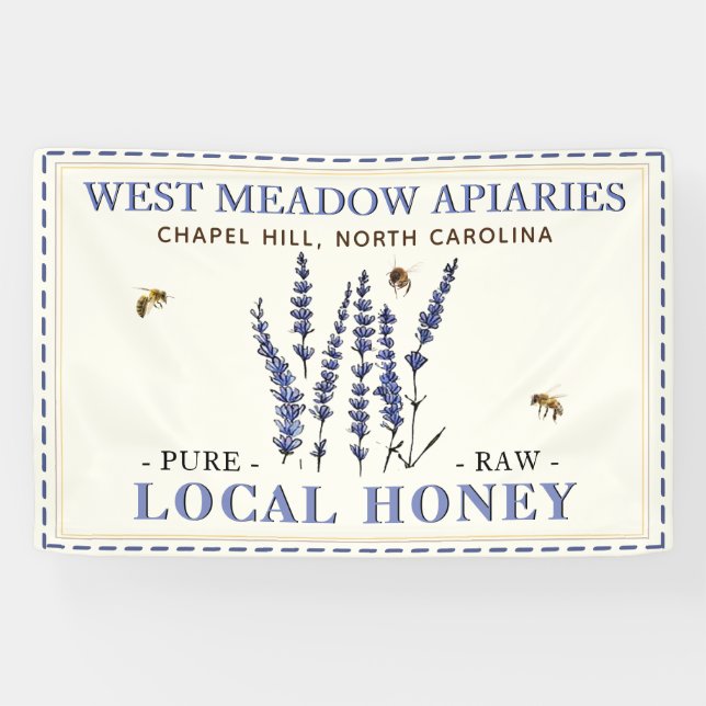 30 x 48" Farmer's Market Honey Table Banner Bees (Horizontal)