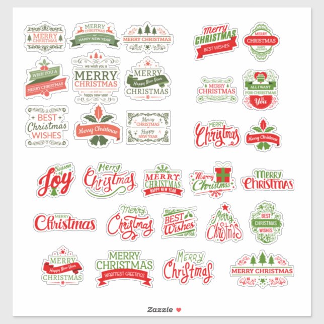 30 x Vintage Christmas Red Green Scarapbooking (Sheet)