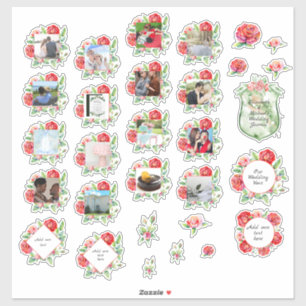 30 x WEDDING Journal Planner Red Roses Photo Text