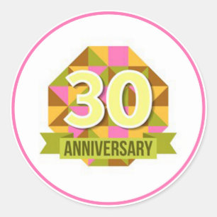30 Year Anniversary Classic Round Sticker
