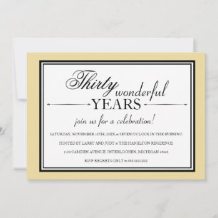 30 Year Anniversary Party Invitation