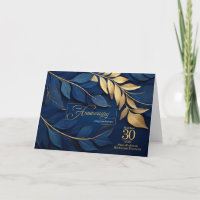 30 Year Employee Anniversary Blue Botanical CUSTOM