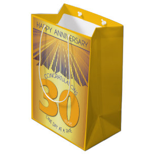 30 Year   Golden Ray 12 Step Anniversary Medium Gift Bag