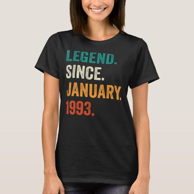 30 Year Old  30th Birthday Men Legend Since Januar T-Shirt (Front)