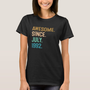 30 Year Old Awesome Since July 1992 30th Birthday T-Shirt