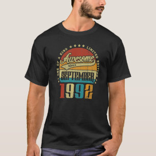 30 Year Old Awesome Since September 1992 30th Bir T-Shirt