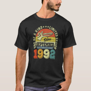 30 Year Old Awesome Since September 1992 30th Bir T-Shirt