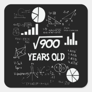 30 Year Old Bday Math Teacher 30th Birthday Gift Square Sticker