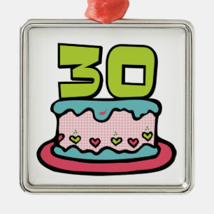 30 Year Old Birthday Cake Metal Tree Decoration