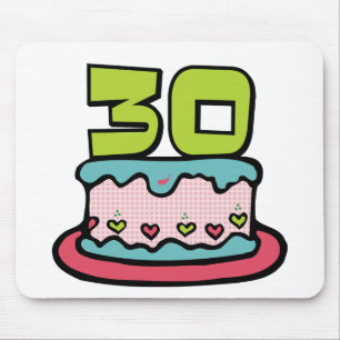 30 Year Old Birthday Cake Mouse Mat