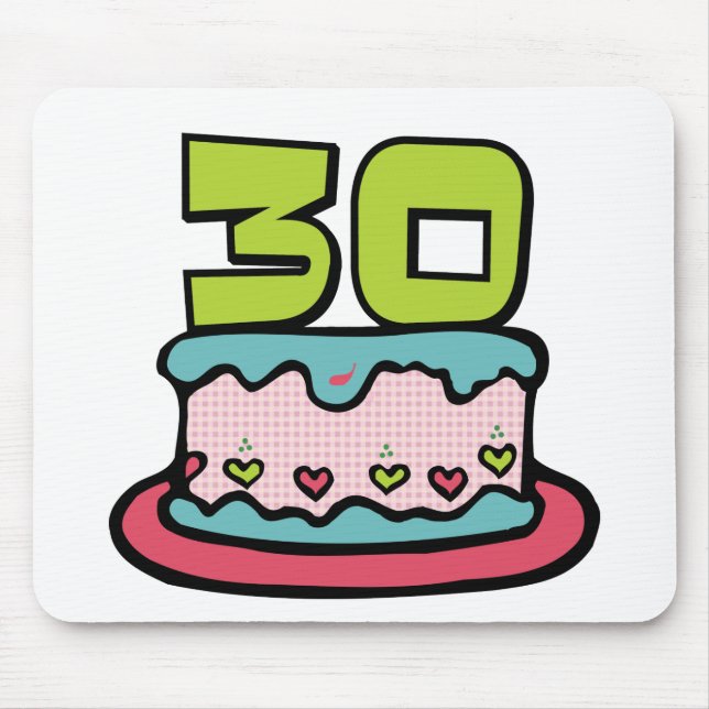 30 Year Old Birthday Cake Mouse Mat (Front)