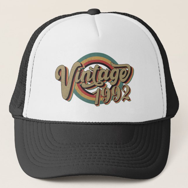 30 Year Old Gifts Vintage 1992 30th Birthday gift  Trucker Hat (Front)