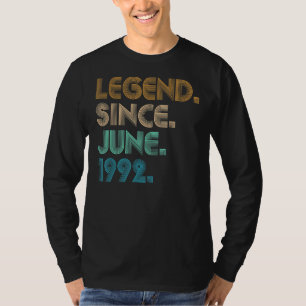 30 Year Old Legend Since June 1992 30th Bday Vint T-Shirt