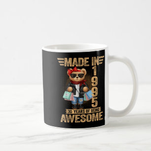 30 Year Old Made In 1995 Teddy Bear 30th Birthday Coffee Mug