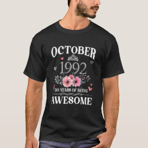 30 Year Old Made In October 1992 30Th Birthday Gif T-Shirt