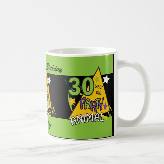 30 Year Old Party Animal - 30th Birthday Coffee Mug (Right)
