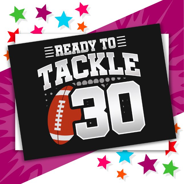 30 Year Old Tackle Football Party 30th Birthday Postcard (Creator Uploaded)