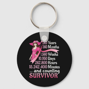 30 Years 360 Months And Counting Breast Cancer Sur Key Ring