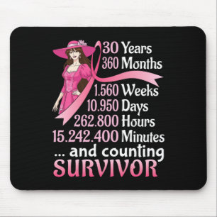 30 Years 360 Months And Counting Breast Cancer Sur Mouse Mat