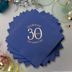 30 years business corporate anniversary custom foil napkins