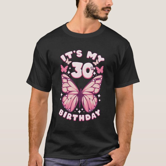 30 Years Butterflies And Number 30 T-Shirt (Front)