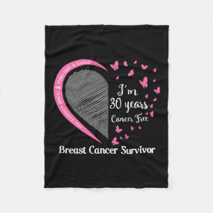 30 Years Cancer Free Breast Cancer Survivor Family Fleece Blanket