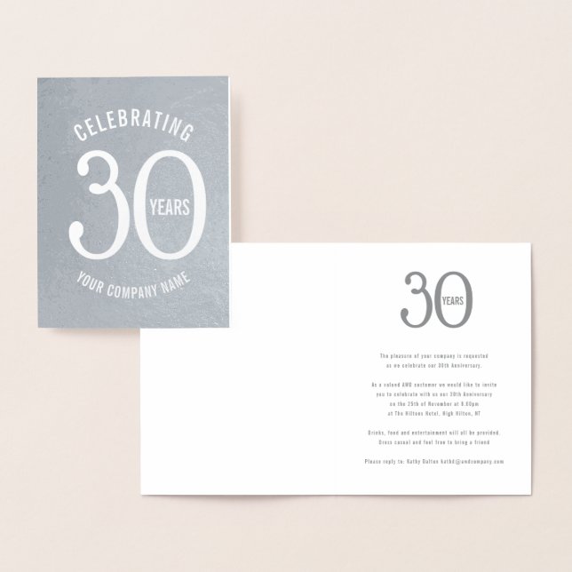 30 years corporate anniversary party invitations (Display)