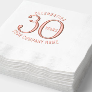 30 years corporate business anniversary party  foil napkins