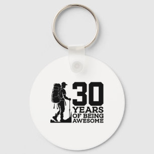 30 Years Of Being Awesome Hiking 30th Birthday Key Ring