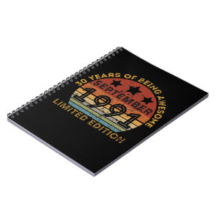 30 Years Of Being Awesome September 1991 Notebook