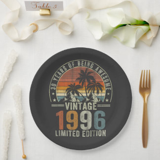 30 Years Of Being Awesome Vintage 1996 Paper Plate