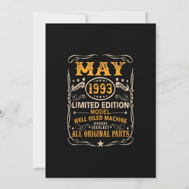 30 Years Old 30th Birthday Decoration May 1993 Invitation (Front)