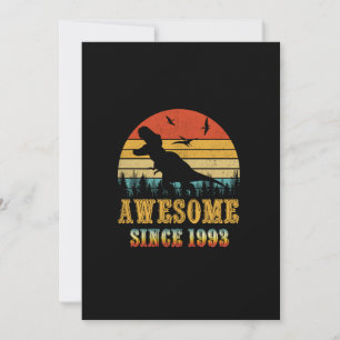 30 Years Old Awesome Since 1993 30th Birthday Dino Invitation