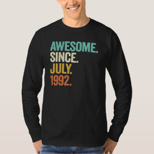 30 Years Old Awesome Since July 1992 30th Birthda T-Shirt