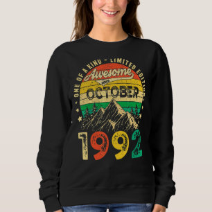 30 Years Old  Awesome Since October 1992 30th Birt Sweatshirt