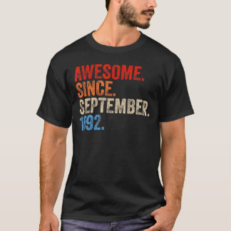 30 Years Old  Awesome Since September 1992 30th Bi T-Shirt