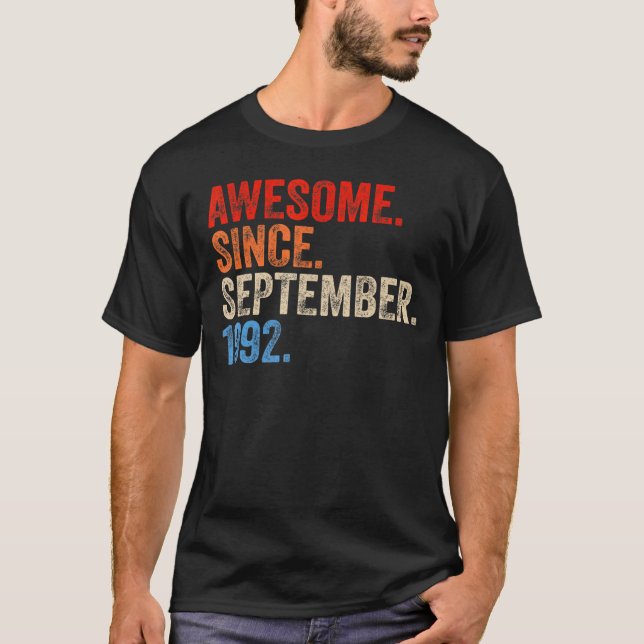 30 Years Old  Awesome Since September 1992 30th Bi T-Shirt (Front)