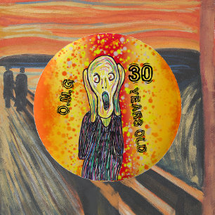30 years old birthday any age  6 cm round badge