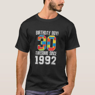   30 Years Old Block Building Awesome 1992 30th Bi T-Shirt