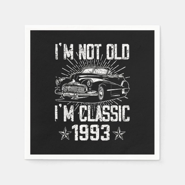 30 Years Old Classic Car 1993 Limited Edition 30th Napkin (Front)