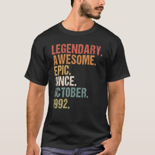 30 Years Old Funny Awesome Since October 1992 30th T-Shirt