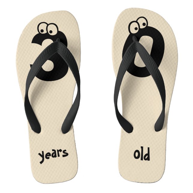 30 years old Funny Numbers Birthday Flip Flops (Footbed)
