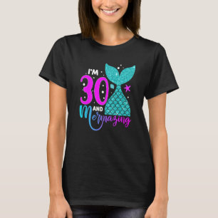 30 Years Old Girl Second 30th Birthday Mermaid Two T-Shirt