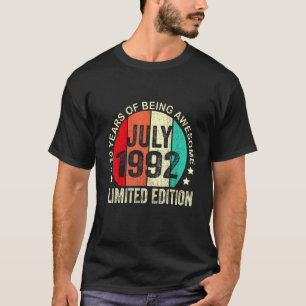 30 Years Old July 1992 30th Birthday T-Shirt