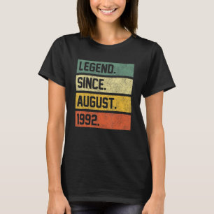 30 Years Old Legend Since August 1992 30th Birthd T-Shirt