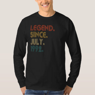 30 Years Old Legend Since July 1992 30th Birthday T-Shirt