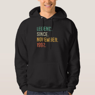 30 Years Old Legend Since November 1992 30th Bday Hoodie