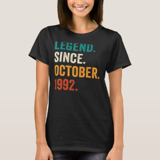 30 Years Old  Legend Since October 1992 30th Birth T-Shirt